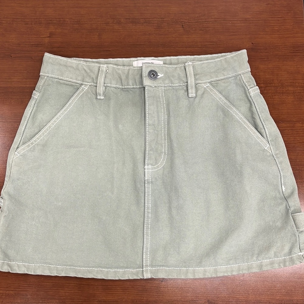 Sage Carpenter Mini Skirt